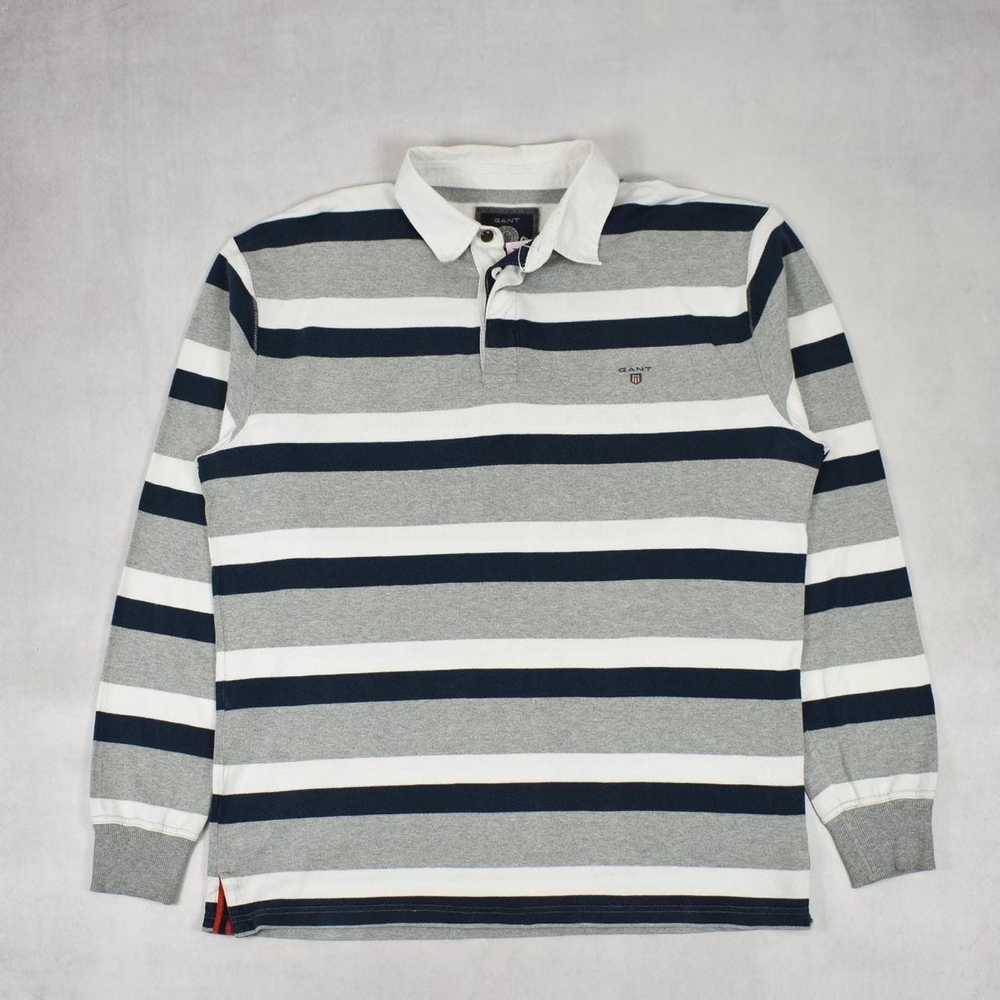 Gant Vintage Gant Grey Stripy Rugby Shirt - image 1