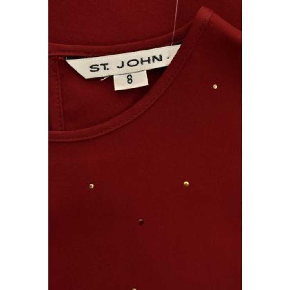 St. John Knits Deep Cherry Crystal Stud Sheer Sil… - image 7