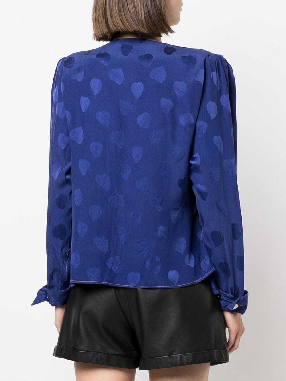 Saint Laurent Pre-Owned 1980s heart-motif V-neck … - image 4