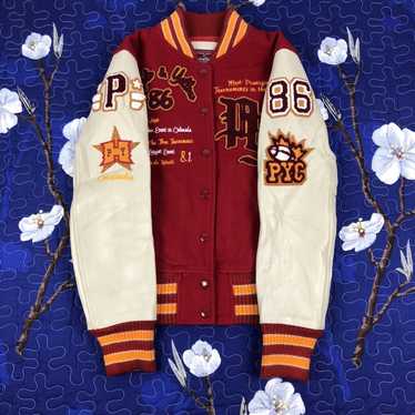 Purple Floral letterman Varsity Jacket