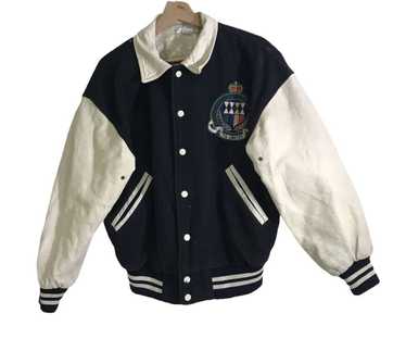 Leather × Varsity Jacket × Vintage (341) varsity … - image 1