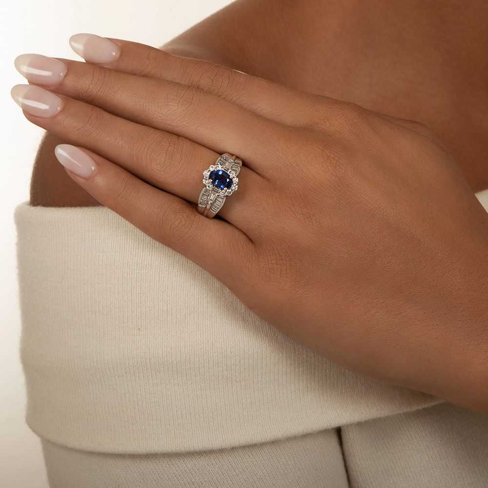 Estate 1.50 Carat Sapphire and Diamond Ring - image 5
