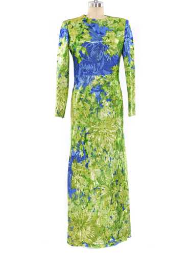 Yves Saint Laurent Metallic Floral Gown