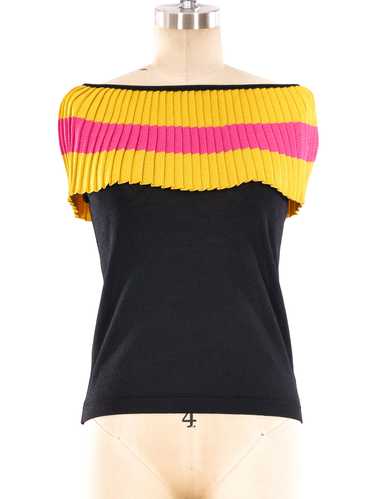 Christian Dior Color Block Pleated Top