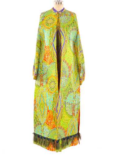 Tina Leser Peacock Feather Trimmed Paisley Ensembl