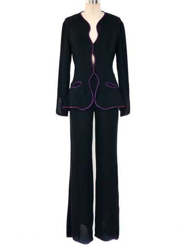 Ossie Clark Black Crepe Judy Pant Suit - image 1