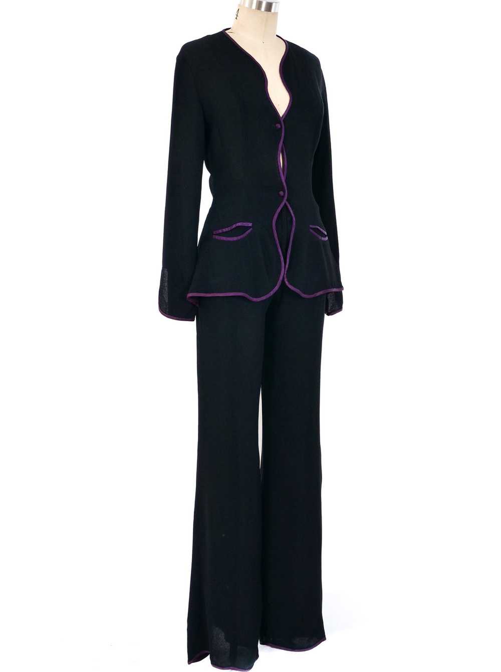 Ossie Clark Black Crepe Judy Pant Suit - image 3