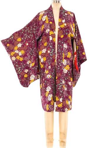 Graphic Floral Printed Kimono