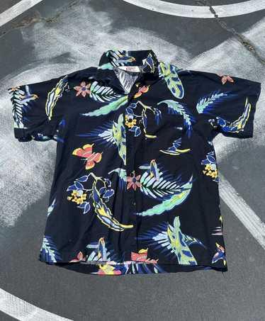 Vintage Vintage Floral Hawaiian Butterfly Neon Shi