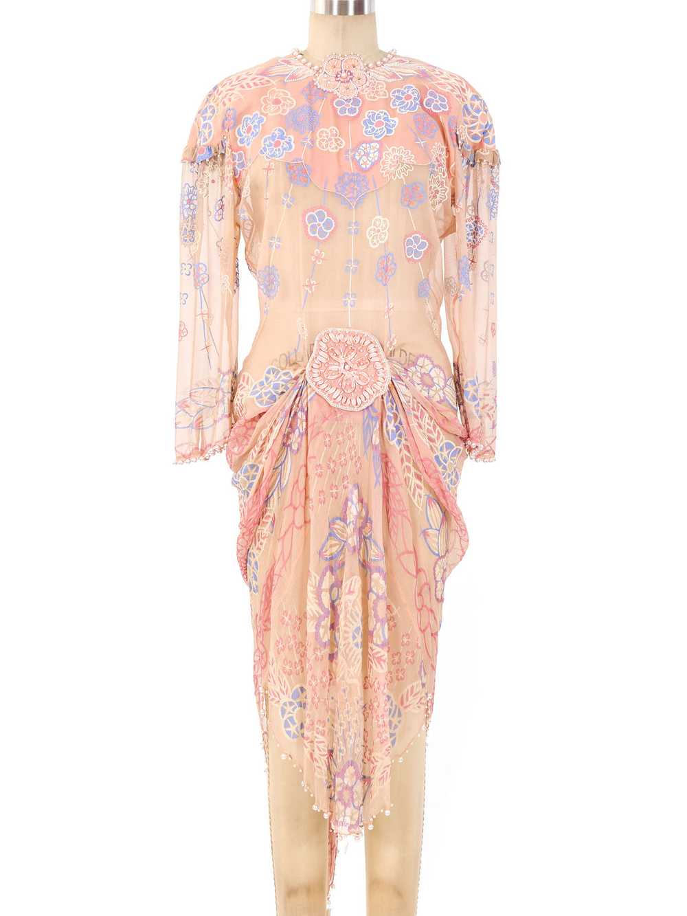 Zandra Rhodes Embellished Chiffon Dress - image 1