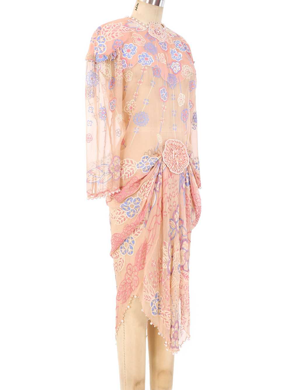 Zandra Rhodes Embellished Chiffon Dress - image 2