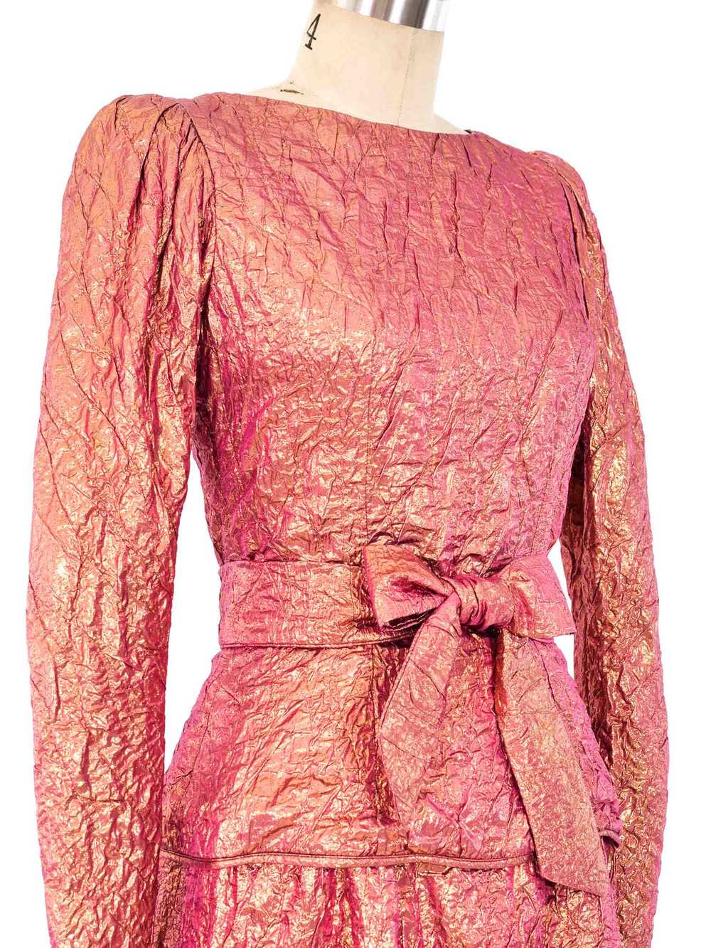 Adolfo Rose Gold Textured Skirt Ensemble - image 4