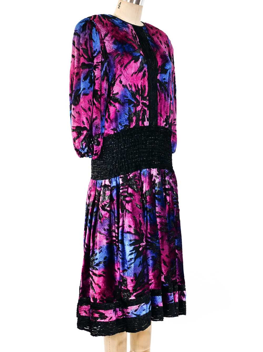 Diane Freis Devore Velvet Ombre Dress - image 2