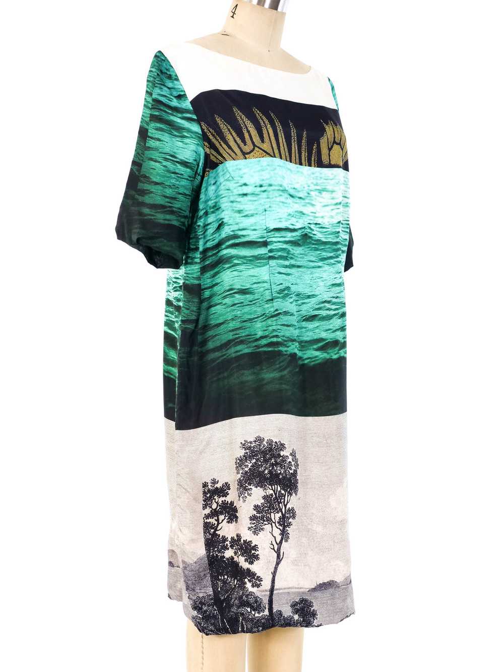 Dries Van Noten Water Motif Printed Shift Dress - image 2