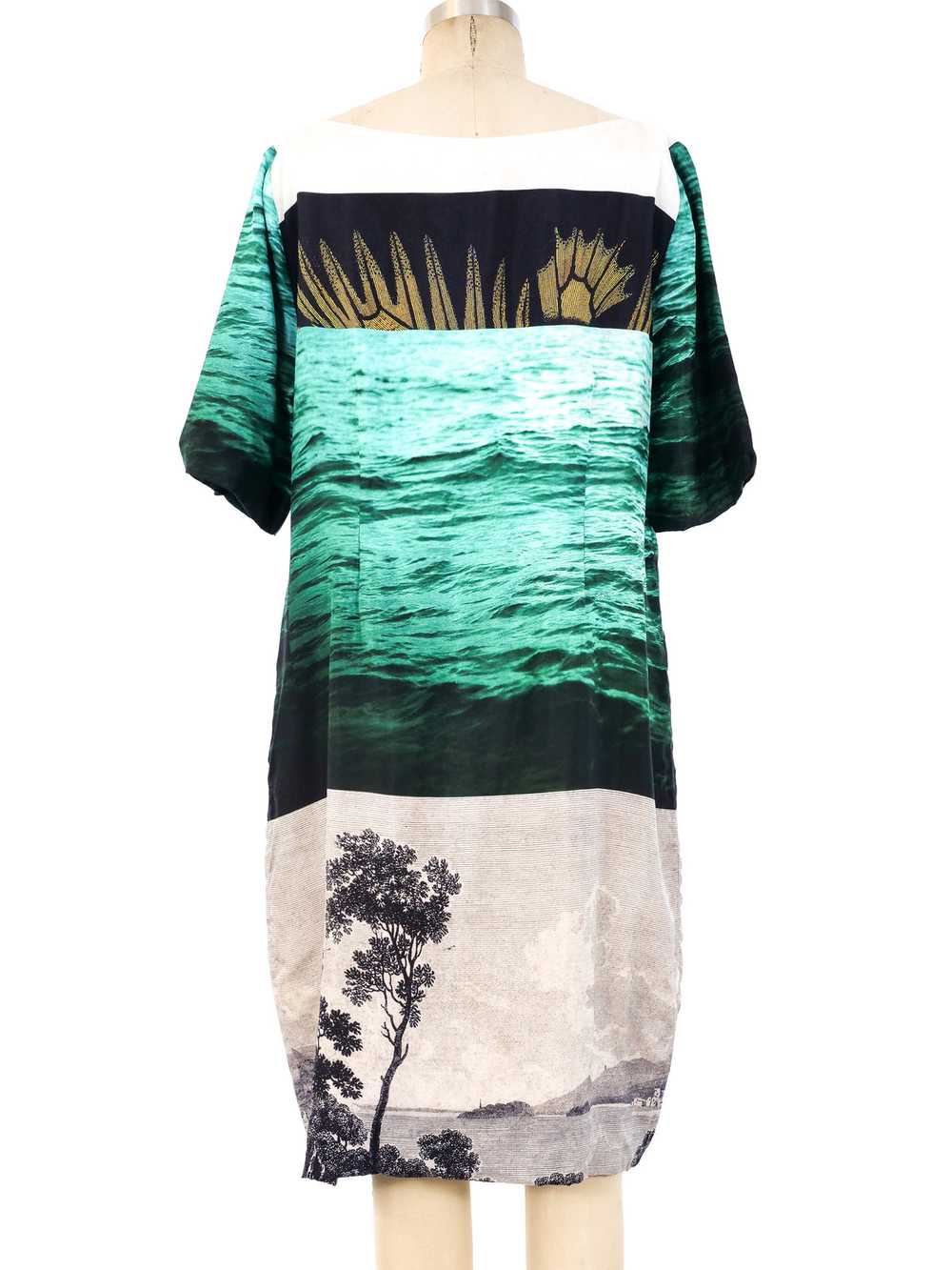 Dries Van Noten Water Motif Printed Shift Dress - image 3