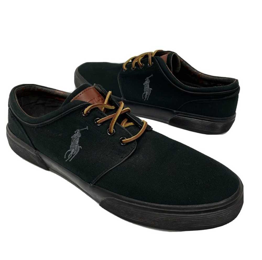 Polo Ralph Lauren Black Canvas Sneakers BiG POLO … - image 1