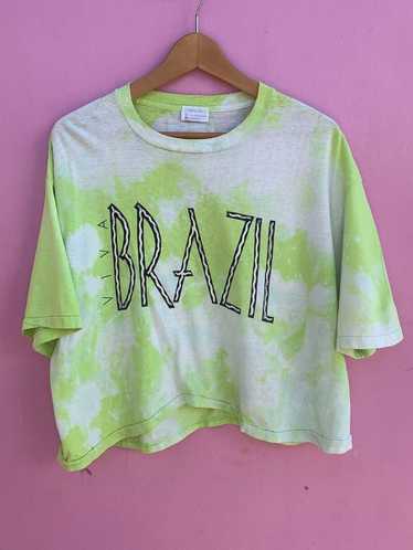 RAD 1980S VIVA BRAZIL BLEACHED TIE DYE CROPPED BO… - image 1