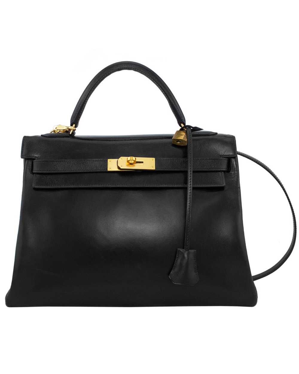 Hermes 1970 Black Supple 32 cm Leather Kelly Bag - image 1