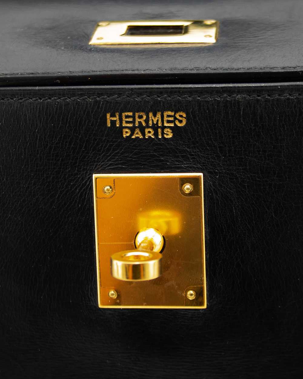 Hermes 1970 Black Supple 32 cm Leather Kelly Bag - image 4