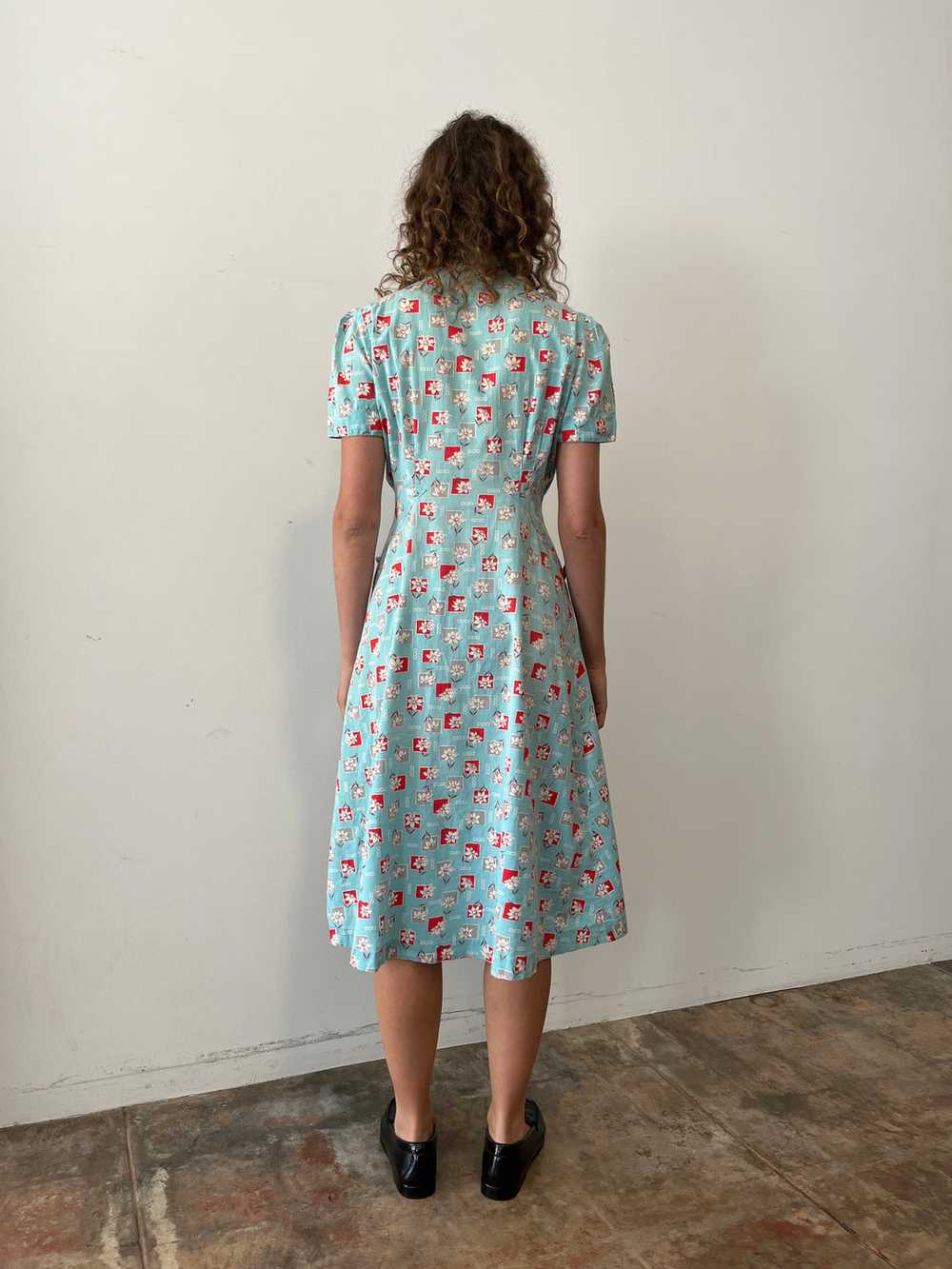 30s Floral Feedsack Pocket Dress - image 6