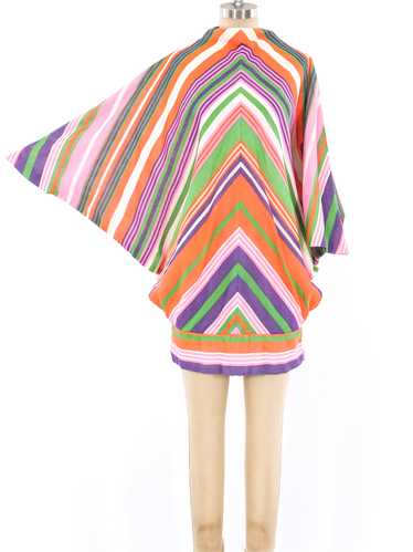 Rainbow Striped Batwing Mini Dress - image 1