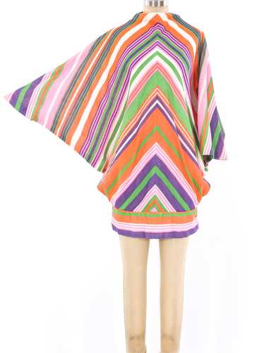 Rainbow Striped Batwing Mini Dress