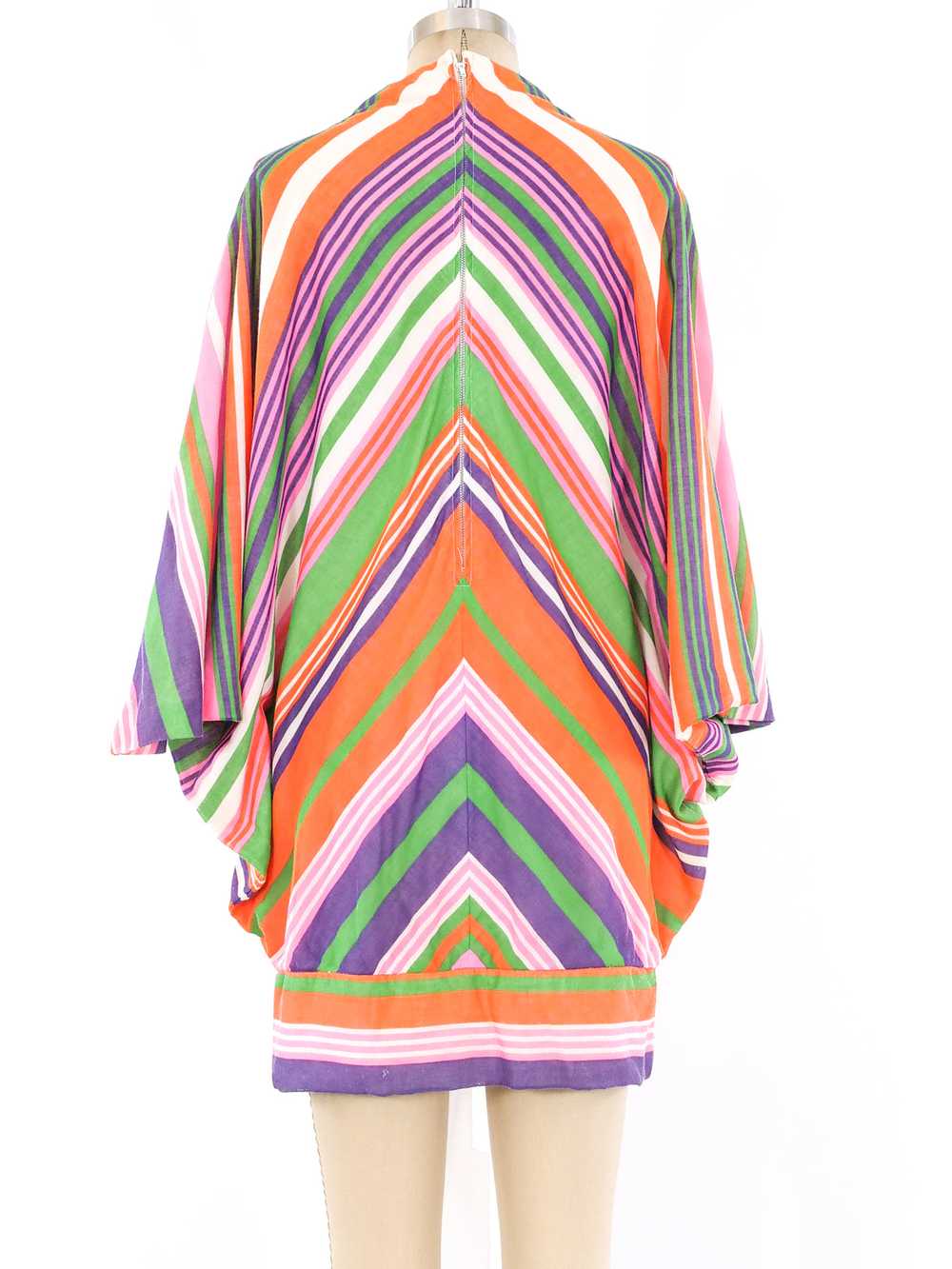 Rainbow Striped Batwing Mini Dress - image 3