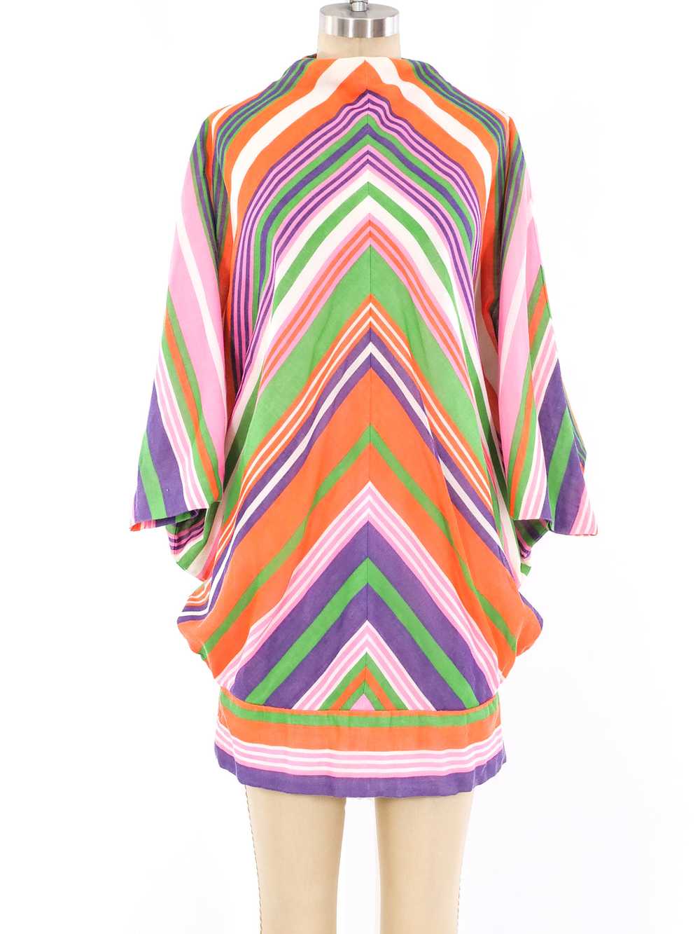 Rainbow Striped Batwing Mini Dress - image 4