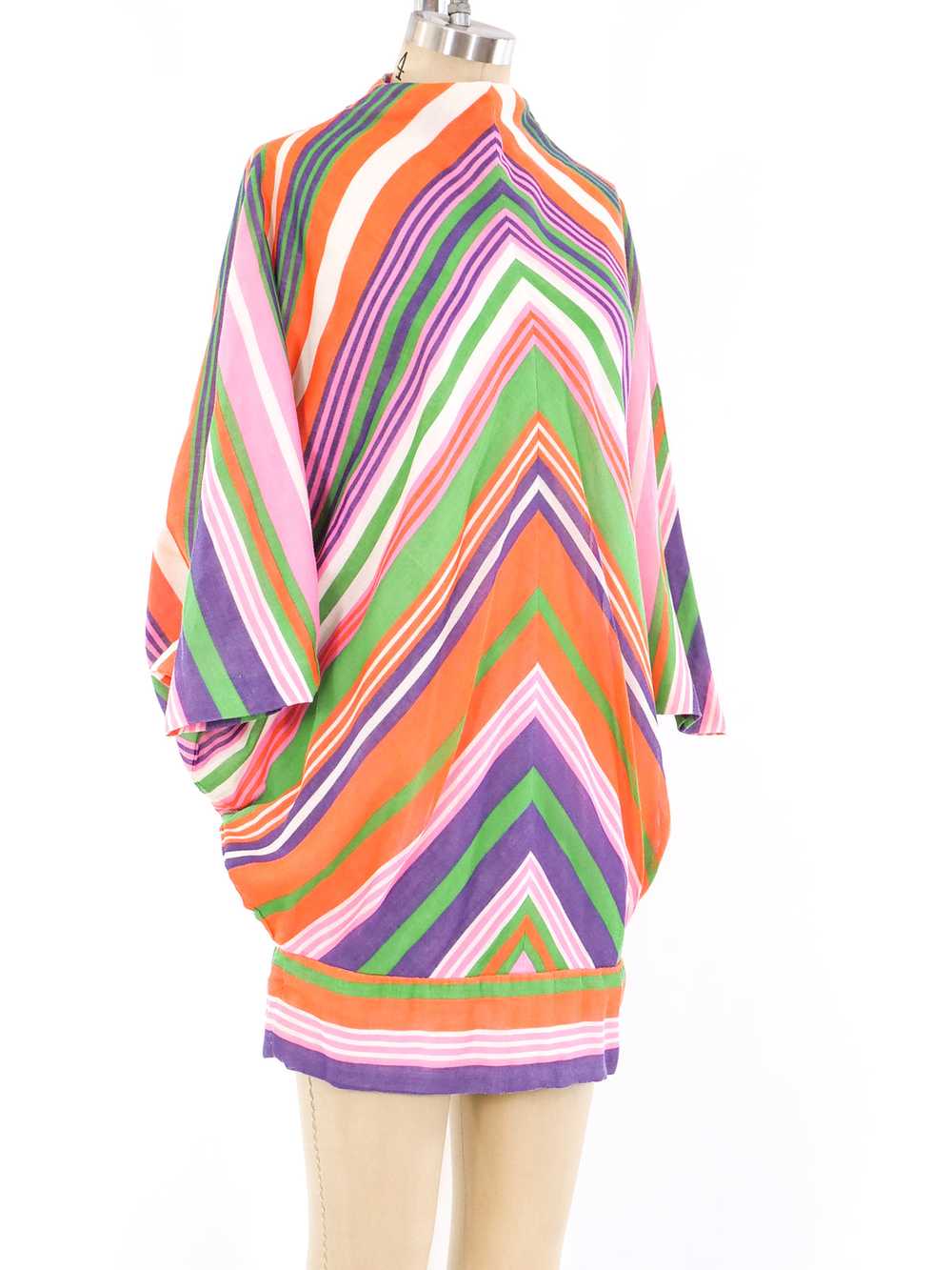 Rainbow Striped Batwing Mini Dress - image 5