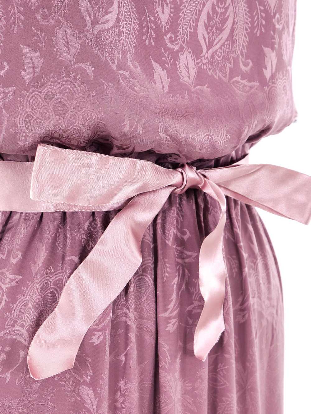 Lace Trimmed Jacquard Silk Dress - image 6
