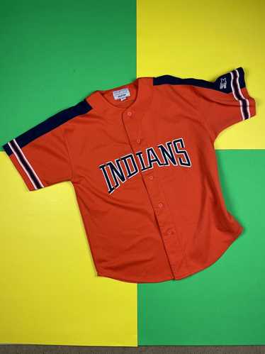 Cleveland Indians Jersey Mens Large Red Starter Spell Out VTG MLB Baseball