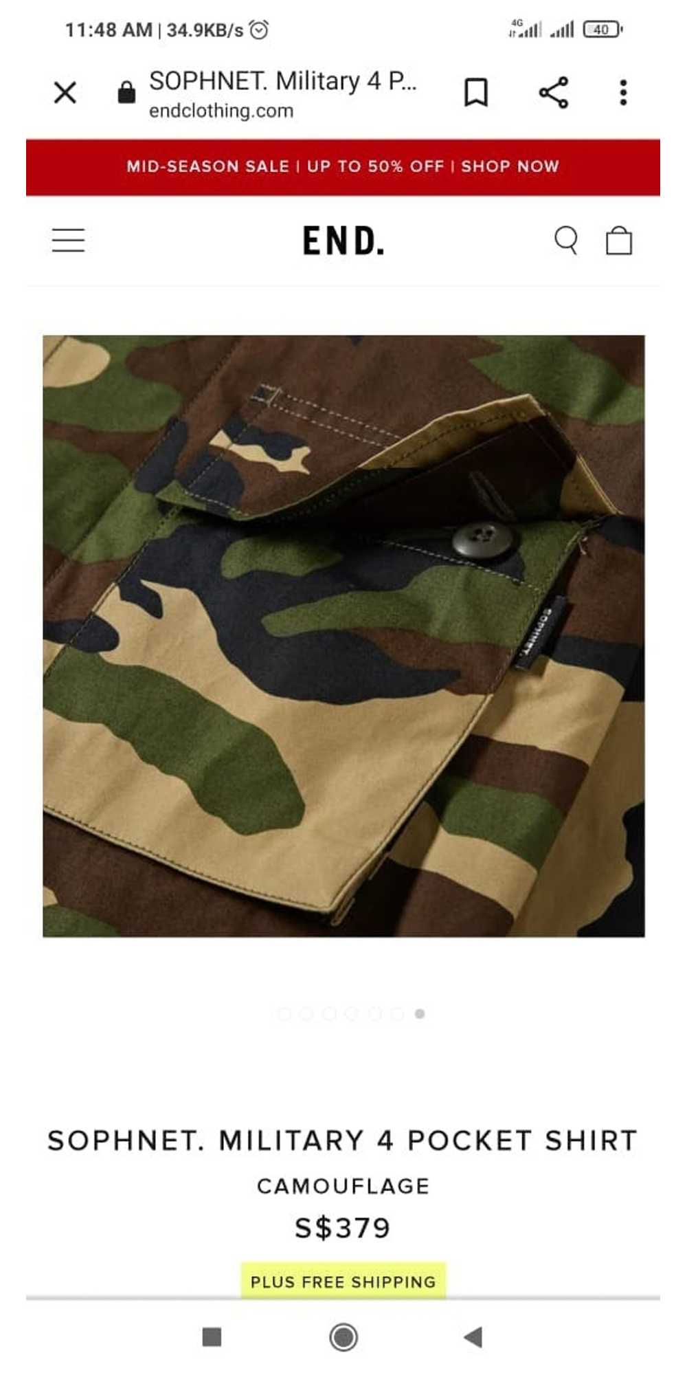 Sophnet. Sophnet. Military jacket 4 pockets - image 10