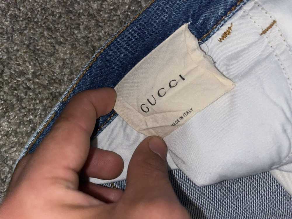 Gucci Butterfly embroidery Gucci denim pants - image 5