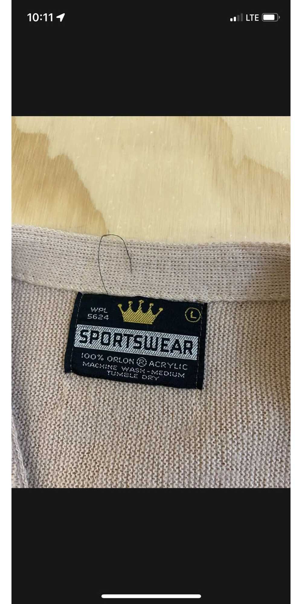 Sportswear VINTAGE SPORTSWEAR CARDIGAN BEIGE TAN - image 2