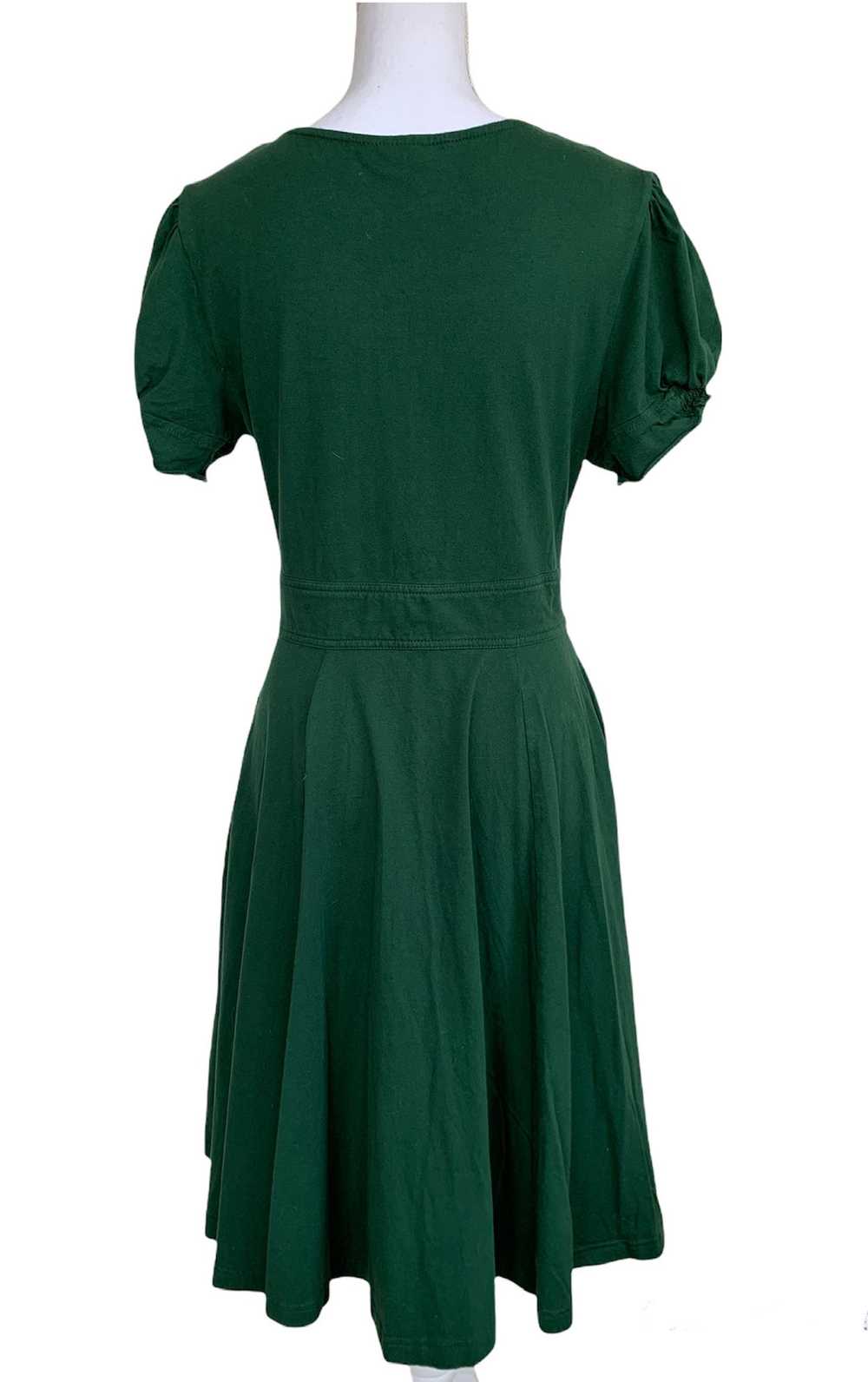 EShakti Short Sleeve Fit and Flare Green Dress, 12 - image 2