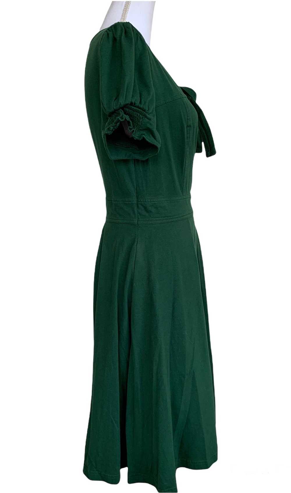 EShakti Short Sleeve Fit and Flare Green Dress, 12 - image 3