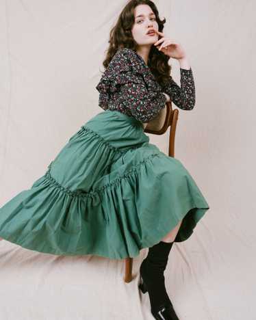 Vintage Teal Green Milkmaid Skirt (XS) - image 1