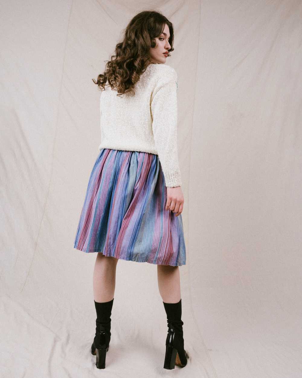 Vintage Striped Cotton Skirt (XS) - image 4