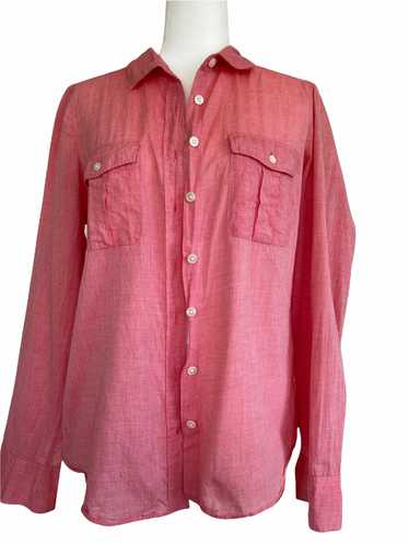 J. Crew Coral Linen Shirt, L