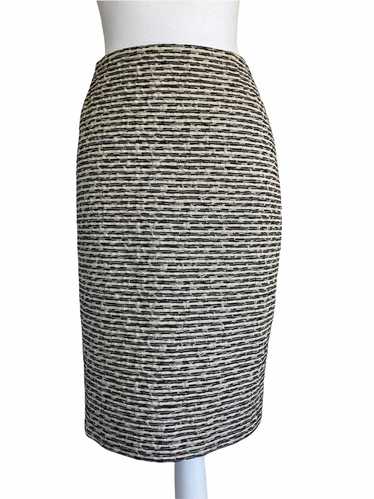 Lafayette 148 Black and Cream Pattern Skirt, 8