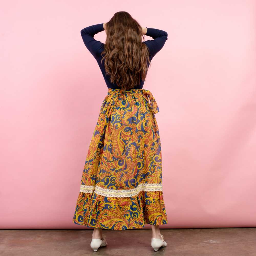 Vintage Semi-Sheer Floral Wrap Maxi Skirt (S-L) - image 2