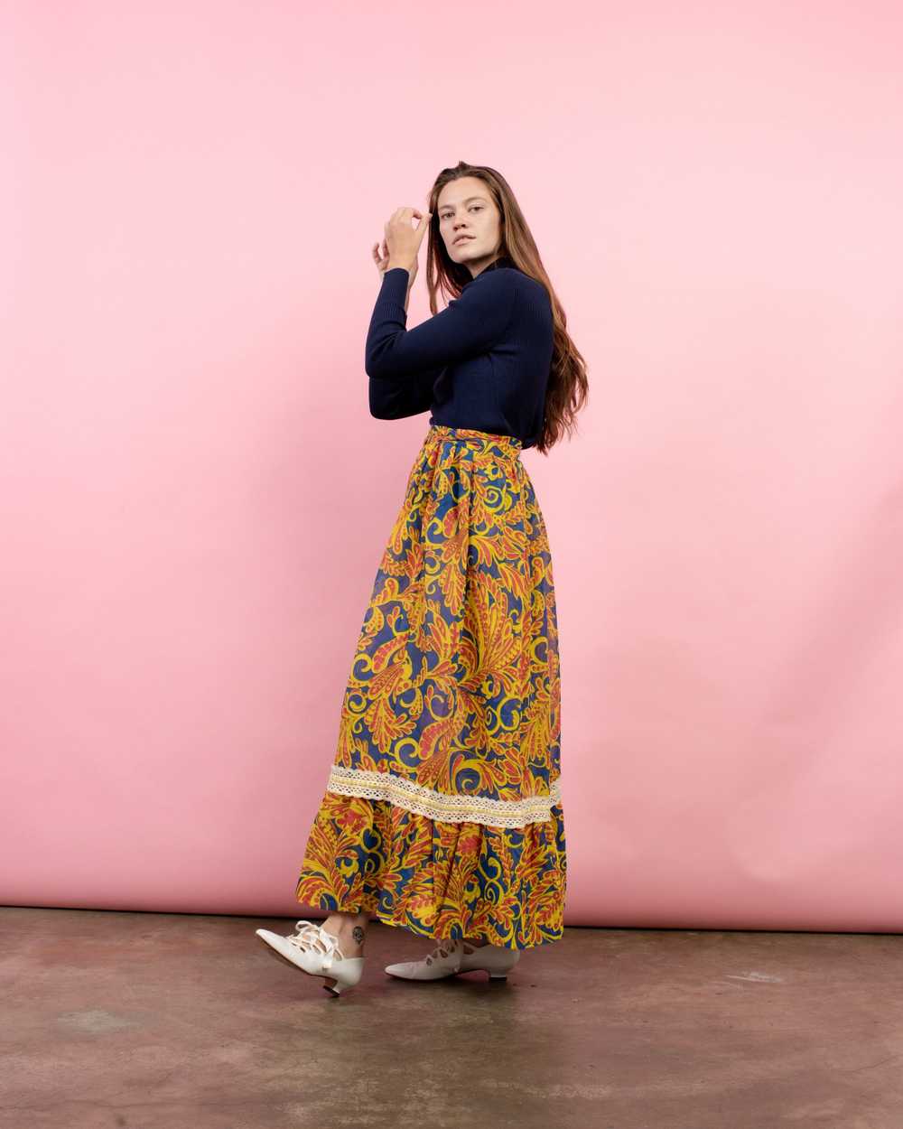 Vintage Semi-Sheer Floral Wrap Maxi Skirt (S-L) - image 6
