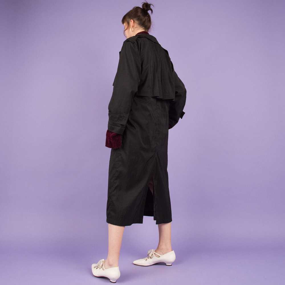 Vintage Charcoal Oversized Trench Coat (S/M) - image 2