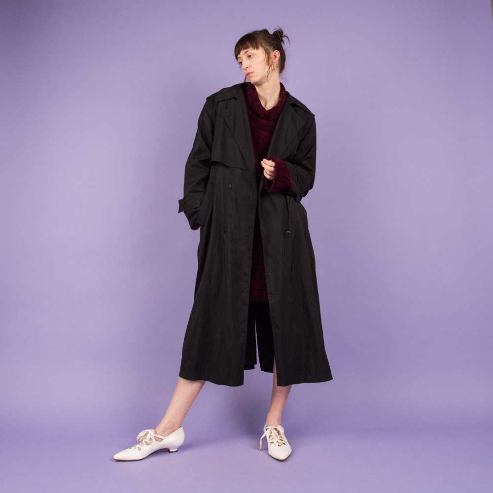Vintage Charcoal Oversized Trench Coat (S/M) - image 5