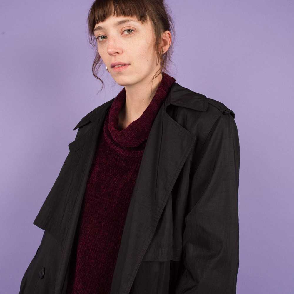 Vintage Charcoal Oversized Trench Coat (S/M) - image 6