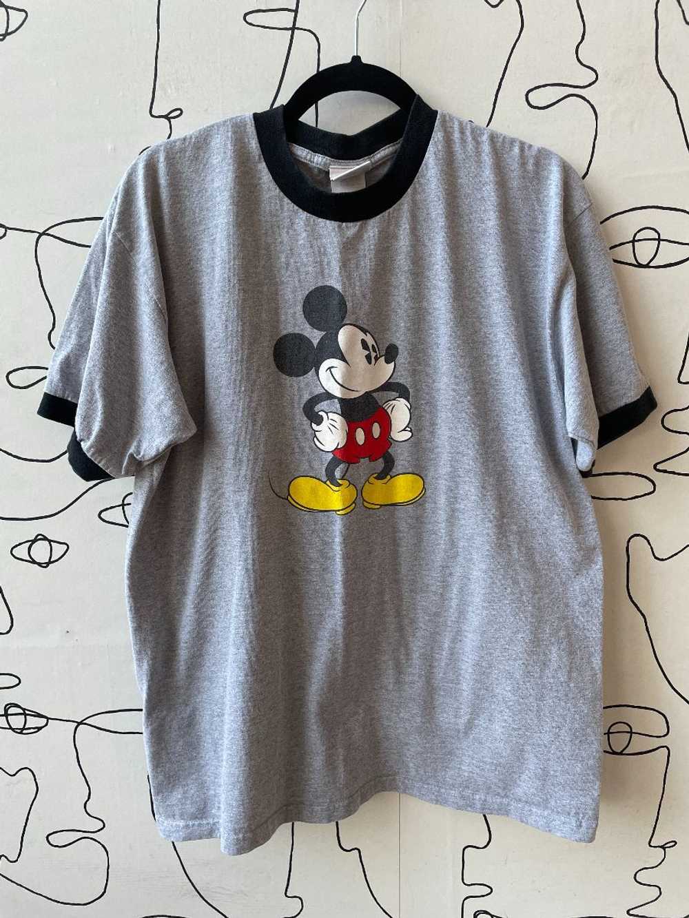 Y2K MICKEY MOUSE GRAPHIC RINGER T-SHIRT - Gem
