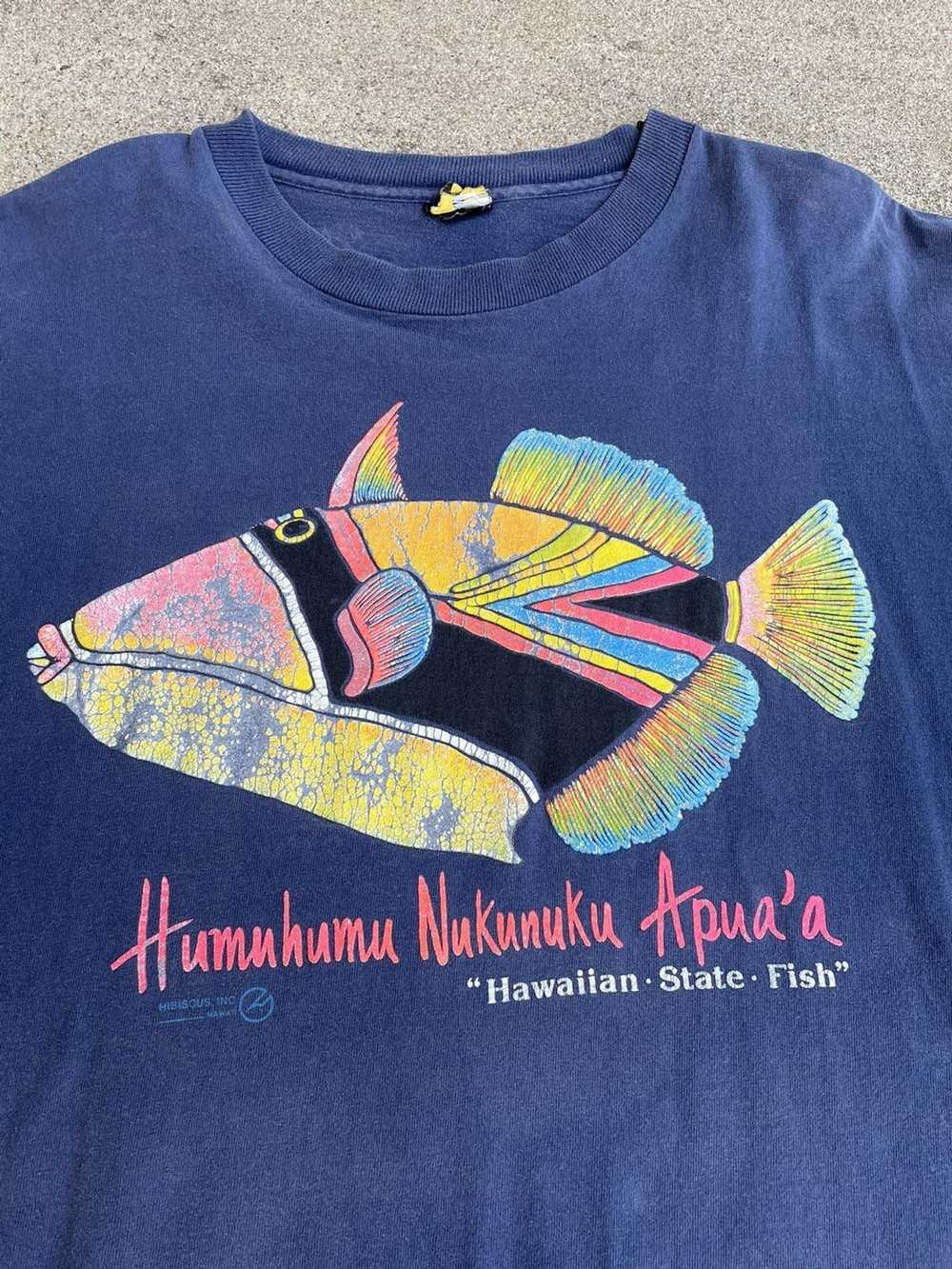 Hawaiian Shirt × Vintage Vintage 90s Faded Navy H… - image 4