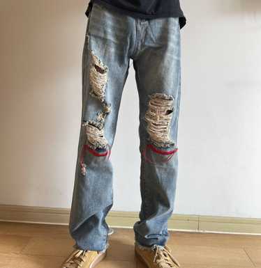 Streetwear × Vintage Retro punk denim pants - image 1