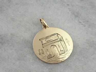 The Arch of Titus, Hand Etched Gold Disc - image 1