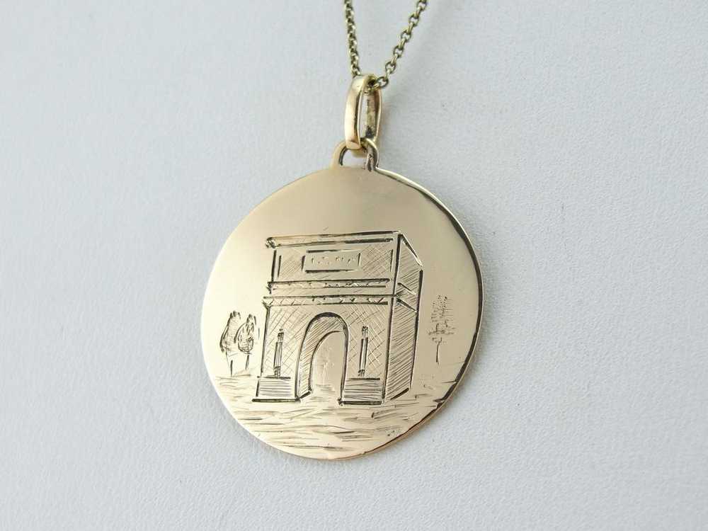 The Arch of Titus, Hand Etched Gold Disc - image 5